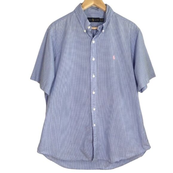 RALPH LAUREN GINGHAM BUTTON DOWN MEN’S SHIRT‎ XL PREPPY - Picture 1 of 10